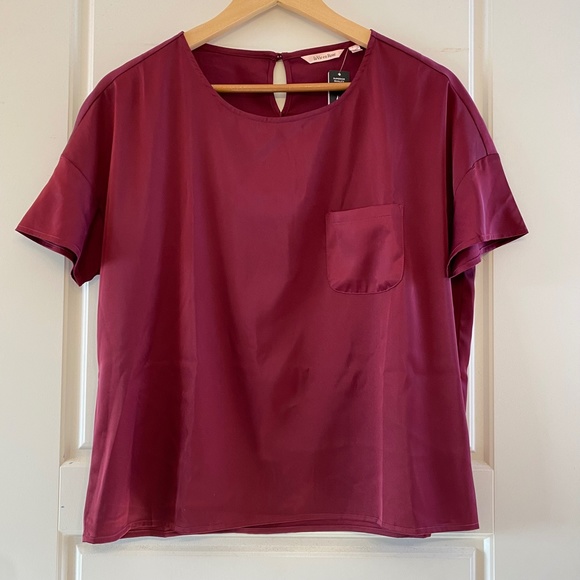 La Vie en Rose LUXURY EDITION Satin T-Shirt - Red Wine - Picture 5 of 11